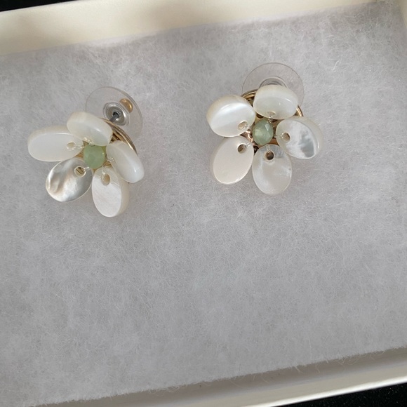 Mother of Pearl 14k Plated Earrings - Picture 1 of 4